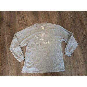 Aerie by American Eagle Gray Good Old Days Oversized Long Sleeve Shirt XS NEW